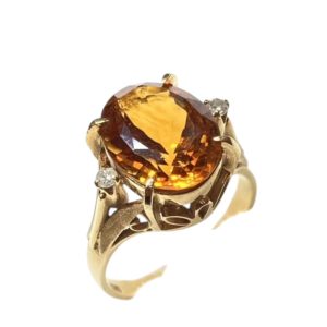 K18(18金)　750　トパーズ付きリング　札幌市西区